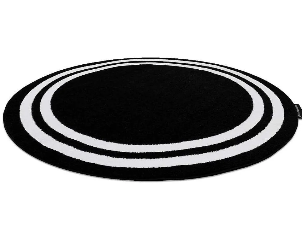 Tapijt Hampton Kader Rond Zwart Cercle 140 Cm-RugsX Sale