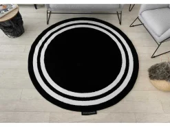 Tapijt Hampton Kader Rond Zwart Cercle 140 Cm-RugsX Sale