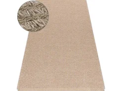 Tapijt Jute 3650 Beige Een Kleur - Jute, Platgeweven, Franjes 140X190 Cm-RugsX Hot