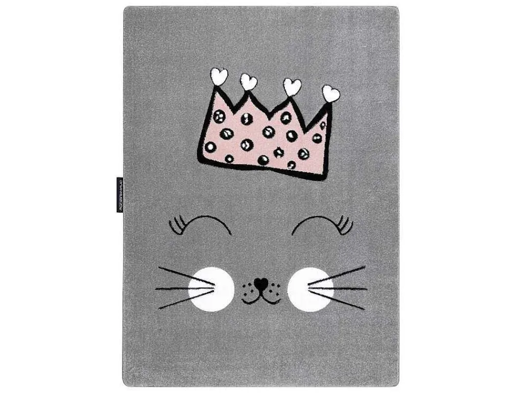 Tapijt Petit Cat Kat Poes Poesje Kroon Grijskleuring 120X170 Cm-RugsX Best
