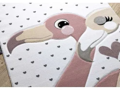 Tapijt Petit Flamingos Flamingo'S Hartjes Creme 80X150 Cm-RugsX Discount