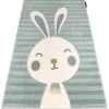 Tapijt Petit Rabbit Konijn , Konijntje Groen 140X190 Cm-RugsX New