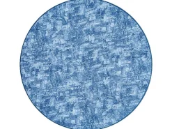 Tapijt Rond Solid Blauw 70 Beton Cercle 150 Cm-RugsX Best
