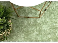 Tapijt Rond Solid Groen 20 Beton Cercle 100 Cm-RugsX Online
