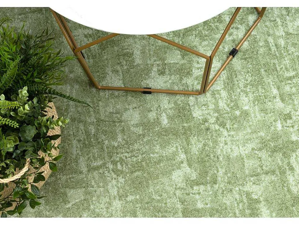 Tapijt Rond Solid Groen 20 Beton Cercle 100 Cm-RugsX Online