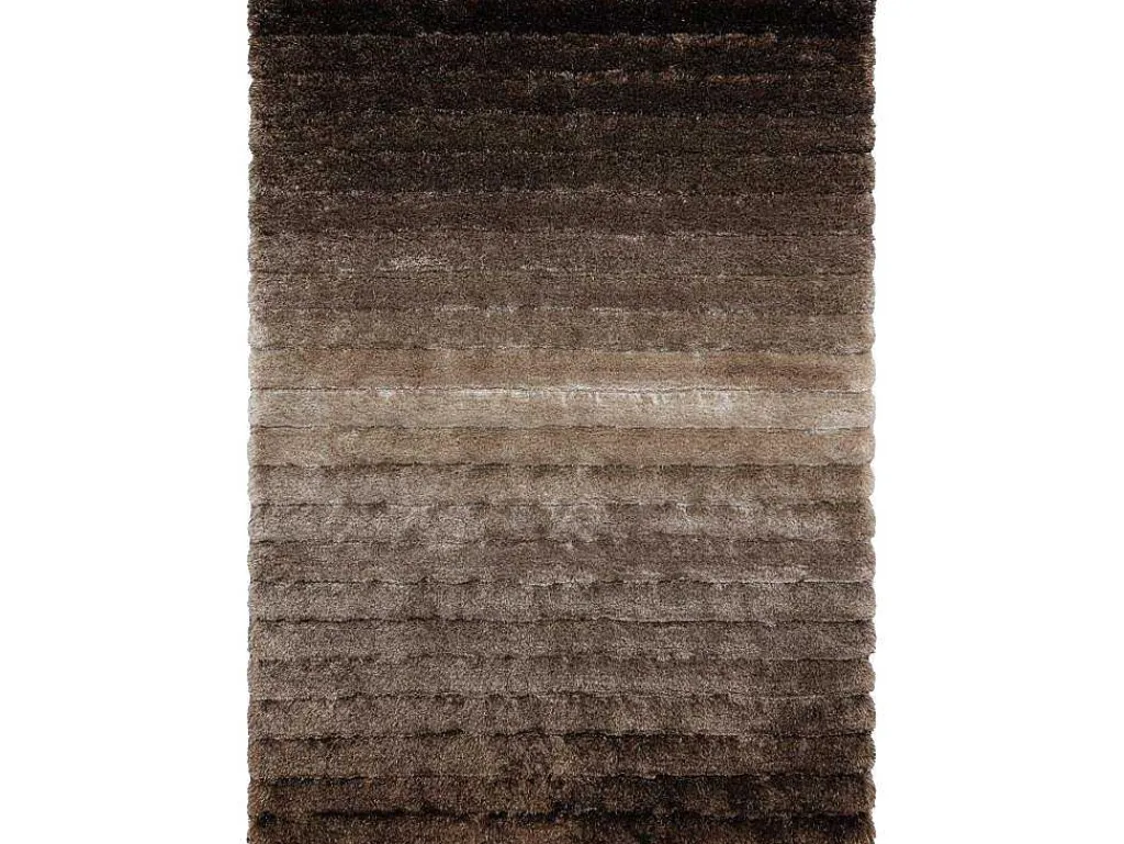 Tapijt Shaggy Flim 007-B3 Modern, Strips - Structureel, Bruin 80X150 Cm-RugsX Online