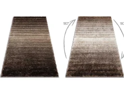 Tapijt Shaggy Flim 007-B3 Modern, Strips - Structureel, Bruin 80X150 Cm-RugsX Online