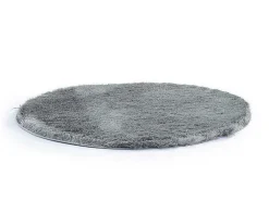 Tapijt Shaggy Glitter Zilver - Polyester - D120 Cm-OZAIA