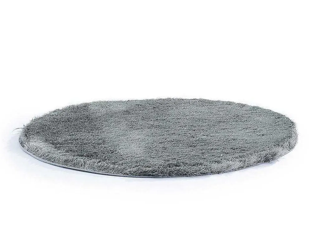 Tapijt Shaggy Glitter Zilver - Polyester - D120 Cm-OZAIA