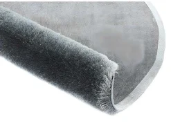 Tapijt Shaggy Glitter Zilver - Polyester - D120 Cm-OZAIA