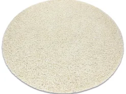 Tapijt Soffi Rond Shaggy 5Cm Creme Cercle 120 Cm-RugsX Clearance