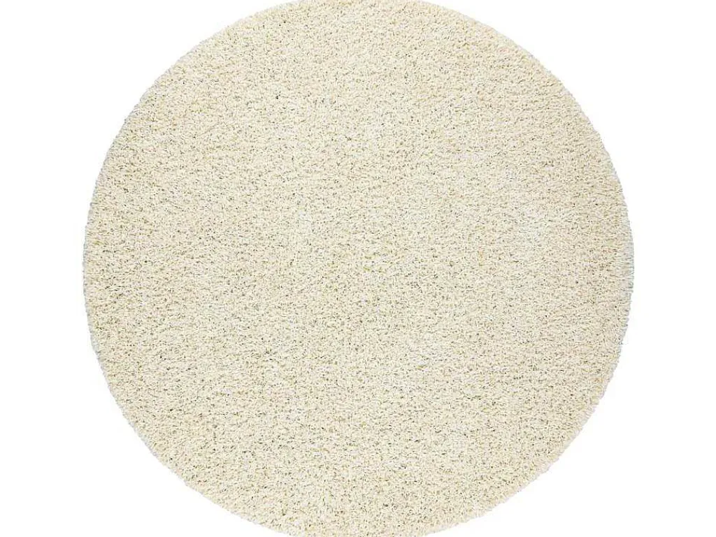 Tapijt Soffi Rond Shaggy 5Cm Creme Cercle 120 Cm-RugsX Clearance