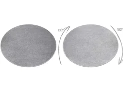 Tapijt Softy Cirkel Uniform, Enkele Kleur Grijs Cercle 200 Cm-RugsX Best