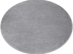 Tapijt Softy Cirkel Uniform, Enkele Kleur Grijs Cercle 200 Cm-RugsX Best