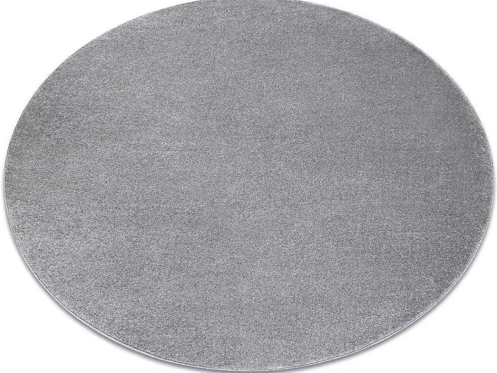 Tapijt Softy Cirkel Uniform, Enkele Kleur Grijs Cercle 200 Cm-RugsX Best