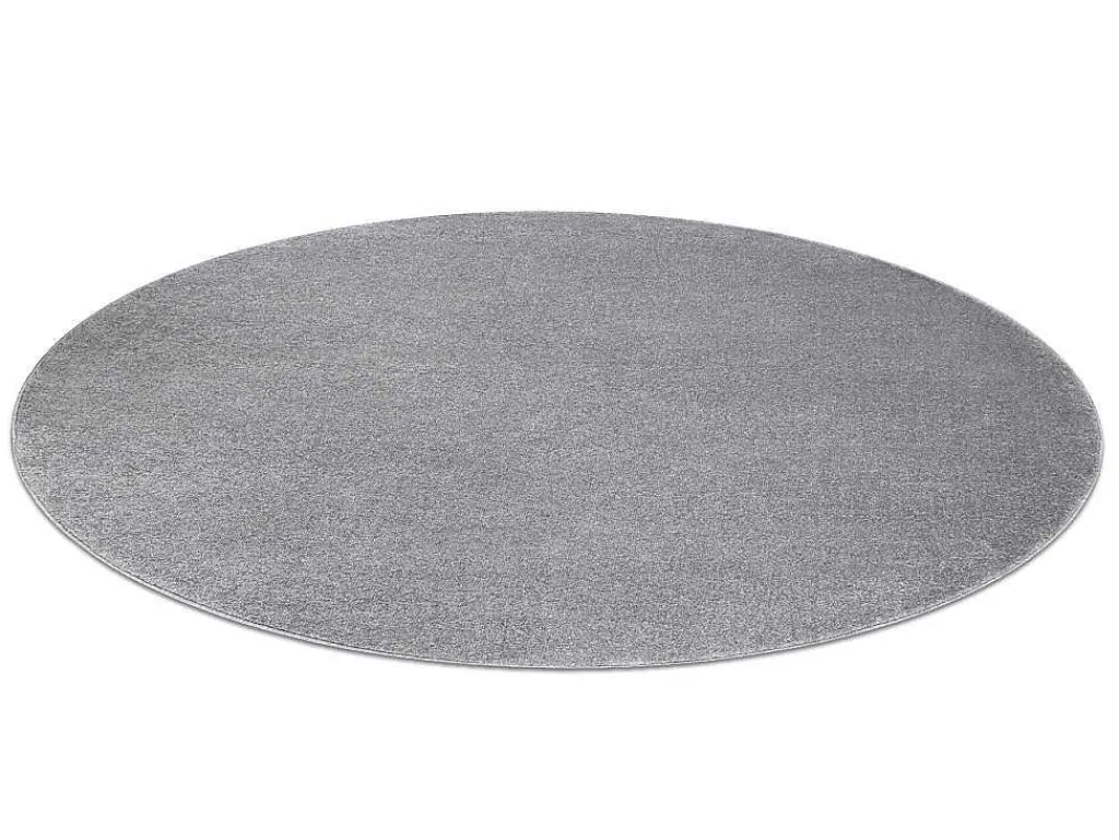 Tapijt Softy Cirkel Uniform, Enkele Kleur Grijs Cercle 200 Cm-RugsX Best