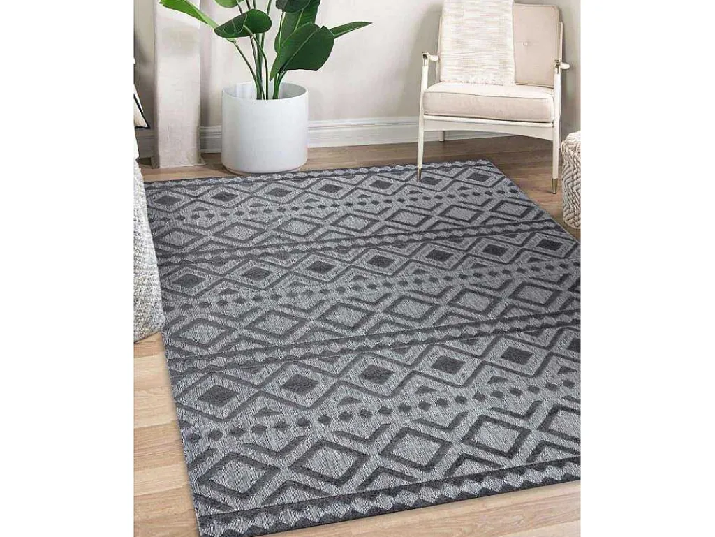 Tapijt Structureel Sole D3852 Boho, Diamanten Plat Geweven, Twee Poolh 200X290 Cm-RugsX Hot