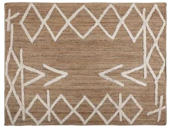 Tapijt Van Handgeweven Jute En Katoen - 160 X 230 Cm - Naturelkleurig En Wit - Garland-OZAIA Sale