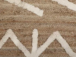 Tapijt Van Handgeweven Jute En Katoen - 160 X 230 Cm - Naturelkleurig En Wit - Garland-OZAIA Sale