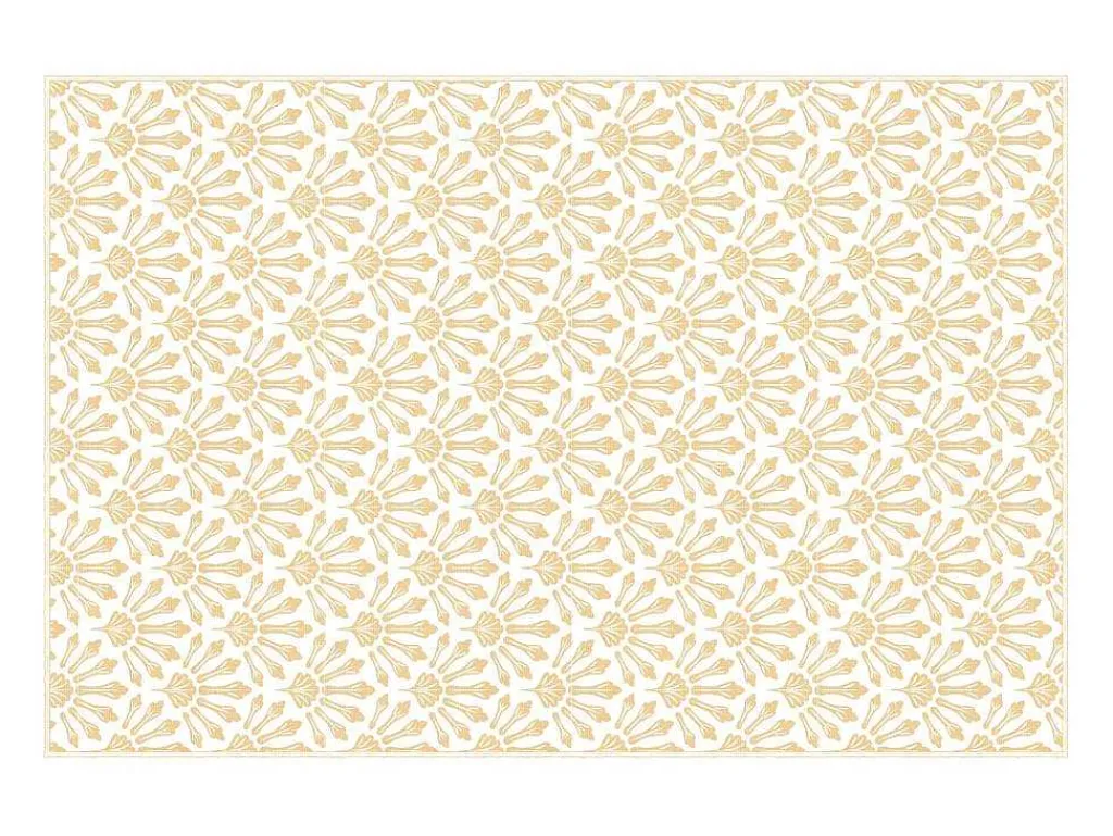 Tapijt Van Vinyl Met Art-Decostijl - 120 X 180 Cm - Beige En Wit - Duchessy-OZAIA