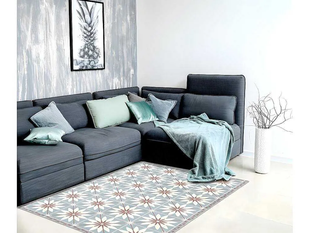 Tapijt Van Vinyl Met Bloempatroneneffect Florita - 120 X 180 Cm-OZAIA Outlet