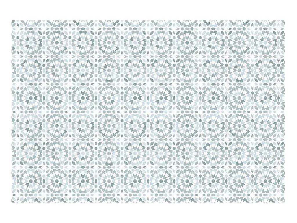 Tapijt Van Vinyl Met Cementtegeleffect - 120 X 180 Cm - Blauw En Wit - Princy-OZAIA Clearance