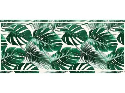 Tapijt Van Vinyl Met Etnische Stijl Sierrana - 66 X 160 Cm - Groen En Wit-OZAIA
