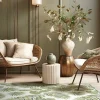 Tapijt Van Vinyl Met Tropisch Motief - 120 X 180 Cm - Groen En Wit - Tropicala-OZAIA Hot
