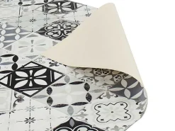 Tapijt Van Vinyl Met Vloertegelmotief Mosai - 120 X 180 Cm - Zwart En Wit-OZAIA New