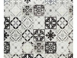 Tapijt Van Vinyl Met Vloertegelmotief Mosai - 120 X 180 Cm - Zwart En Wit-OZAIA New