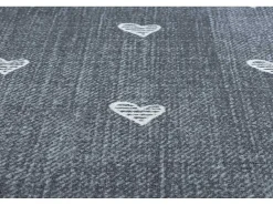 Tapijt Voor Kinderen Hearts Jeans, Gewreven Harten, Kinderen - Grijsk 100X150 Cm-RugsX Outlet