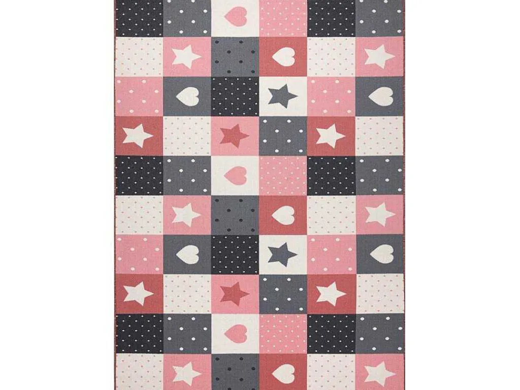 Tapijt Voor Kinderen Stars Sterren, Sterretje , Rozekleuring / Grijs 100X300 Cm-RugsX Clearance