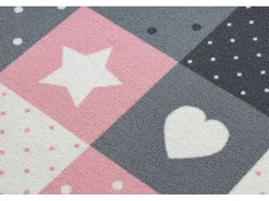 Tapijt Voor Kinderen Stars Sterren, Sterretje , Rozekleuring / Grijs 100X300 Cm-RugsX Clearance