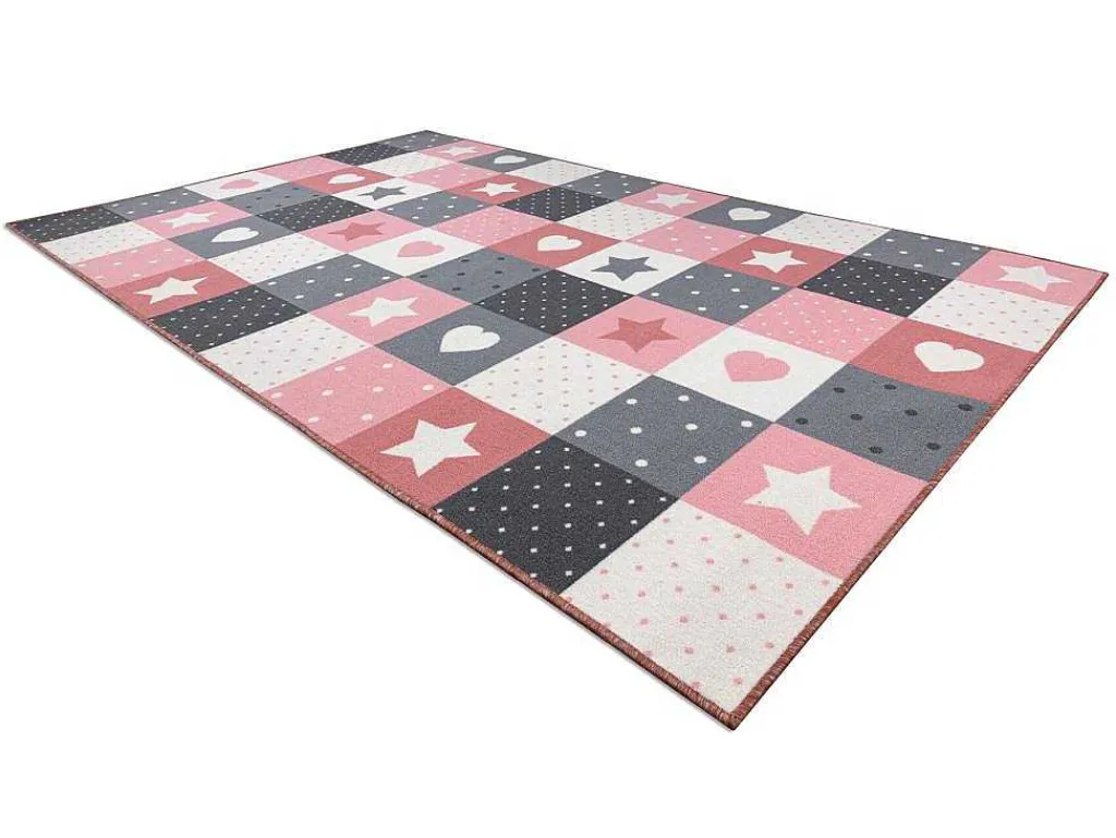 Tapijt Voor Kinderen Stars Sterren, Sterretje , Rozekleuring / Grijs 100X300 Cm-RugsX Clearance