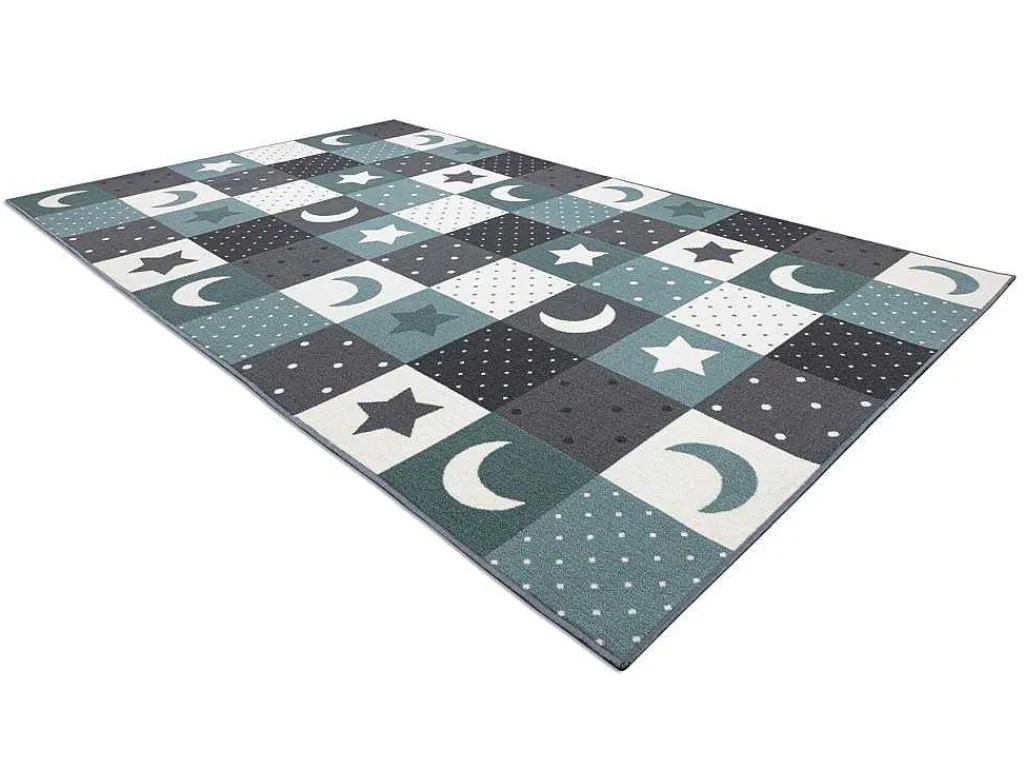 Tapijt Voor Kinderen Stars Sterren, Sterretje , Kinderen, Turkoois / 300X450 Cm-RugsX New