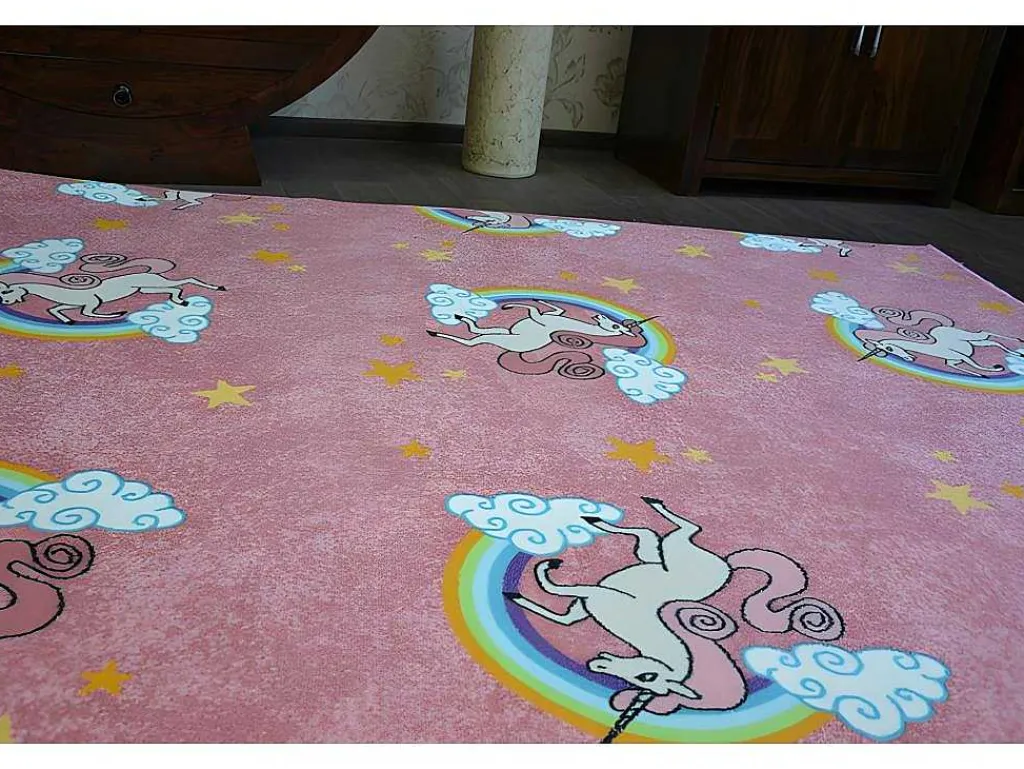 Tapijt Voor Kinderen Unicorn Rozekleuring Eenhoorn 250X350 Cm-RugsX Clearance