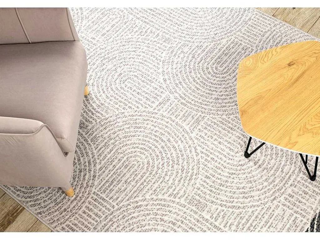 Tapijt Wol Angel 7901 / 52022 Geometrisch Beige / Grijs 200X300 Cm-RugsX Hot