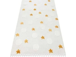 Tapijt Yoyo Gd75 Wit / Oranje - Sterren, Cirkels Voor Kinderen, Struct 200X290 Cm-RugsX Best