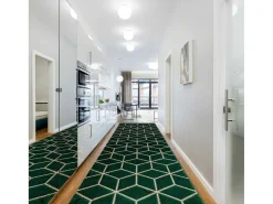 Tapijtloper Emerald Exclusief 1014 Glamour, Stijlvol Kubus Fles Groen 80X400 Cm-RugsX Sale