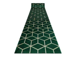 Tapijtloper Emerald Exclusief 1014 Glamour, Stijlvol Kubus Fles Groen 80X400 Cm-RugsX Sale