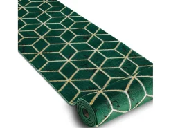 Tapijtloper Emerald Exclusief 1014 Glamour, Stijlvol Kubus Fles Groen 80X400 Cm-RugsX Sale