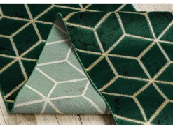 Tapijtloper Emerald Exclusief 1014 Glamour, Stijlvol Kubus Fles Groen 80X280 Cm-RugsX Hot