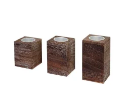 Theelichthouder Mcw-C58 (3 Stuks), Bruin-Vente-unique Hot