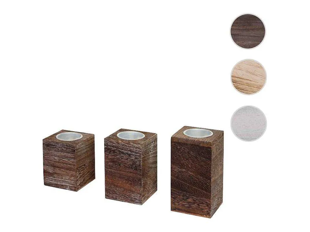 Theelichthouder Mcw-C58 (3 Stuks), Bruin-Vente-unique Hot