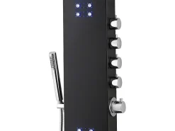 Thermostatische Douchekolom Met Massagestralen, Ledverlichting En Bluetooth - L20 X H165 Cm - Zwart - Chakra V-Shower & Design