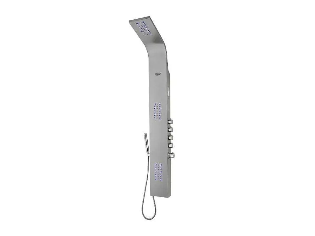 Thermostatische Douchekolom Met Massagestralen, Ledverlichting En Bluetooth - L20 X H165 Cm - Zilverkleurig - Chakra V-Shower & Design