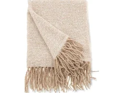 Toby Plaid 170X130Cm Beige, Wit.-Venture Home Online