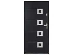 Toegangsdeur Van Geglazuurd En Roestvrij Staal L207 X B100 Cm Antraciet - Linkerdeur - Tifana-Vente-unique