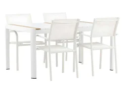 Togo Tuinmeubelset Tafel 90X150Cm Wit, 4 Stoelen Santorini Wit.-Vente-unique
