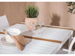 Togo Tuinmeubelset Tafel 90X150Cm Wit, 4 Stoelen Santorini Wit.-Vente-unique
